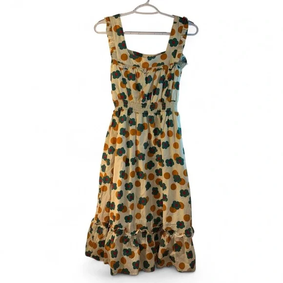 Elegant Floral Maxi Dress in Cream and Orange - Picture 1 of 6